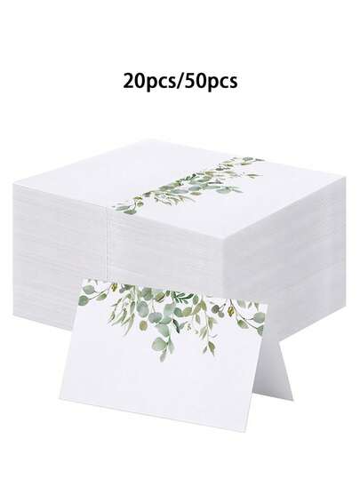 Bộ 20/50 tấm thiệp nhỏ họa tiết màu nước, phong cách tối giản, phù hợp cho đám cưới, tiệc tùng và trang trí bàn, kích thước thiệp tên.