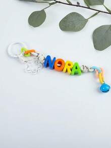 1pc Customized Name Keychain - Eye-Catching Acrylic Bead Pendant, Cute Daily Bag Accessory, Customizable Birthday Gift - Customized Pendants - View 10