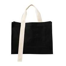 Bolsa yute sabbia interior plastificado compras eventos cinta decorativa - Negro - Ver 1