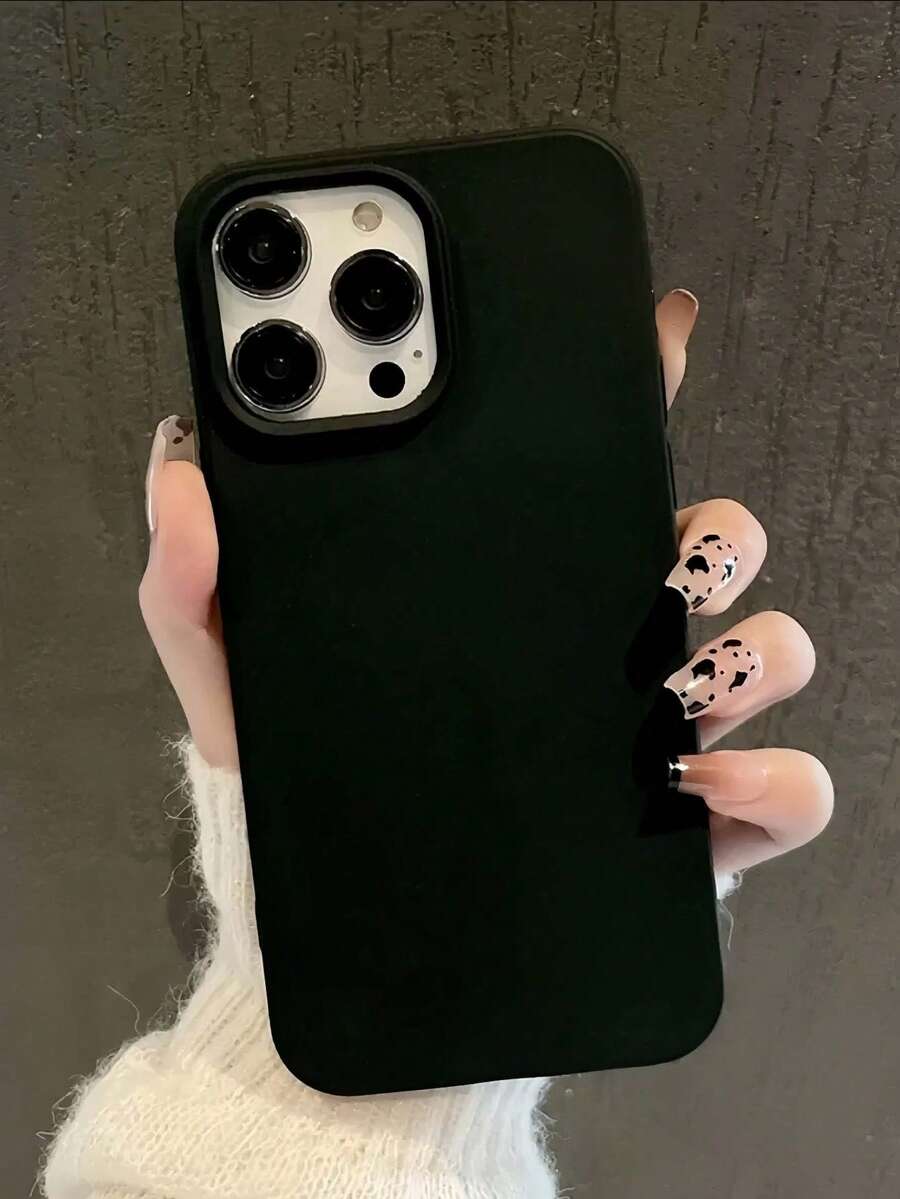 1 ốp lưng điện thoại TPU màu đen trơn, tương thích với iPhone 17 Pro Max, 11/12/13/14 Plus, 7/8 Plus, XR/7/8 Plus, 15 Pro Max, 17 Air, 16 Pro Max, chống rơi vỡ. - màu đen - Xem 1