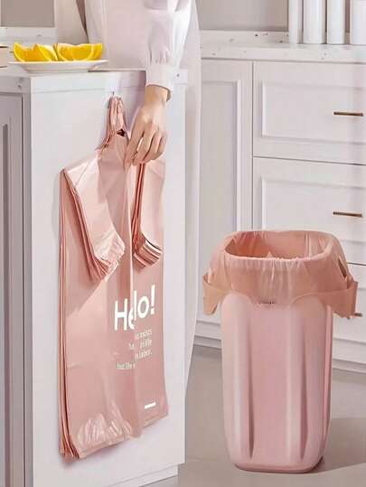 50pcs Thick Garbage Large Apron Style Plastic Bags - Leak-Proof, Tear-Resistant, Durable Polyethylene Material, Multi-Purpose, Suitable For Kitchen, Bathroom, Living Room, Can Be Used As Household Trash Bags, Kitchen Waste Disposal Bags, Leak-Proof Design, Sturdy Structure, Sac Garbage Can For Garbage Can Cuisine, Voyage Indispensable.