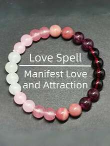 1pc 8mm Agate Beaded Bracelet - Yellow Tiger Eye, Red Agate - Natural Stone Elastic Beaded Bracelet - Attract Wealth, Bring Prosperity And Abundance, Attract Love, Bring Goodness - L01057 - View 3