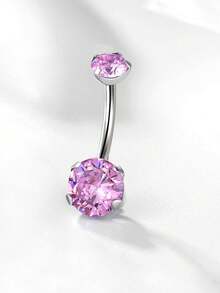 14G Belly Button Ring Surgical Stainless Steel Round Cubic Zirconia Navel Barbell Belly Rings For Women - Navel Nails - View 11