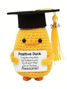 1pc Hand Crocheted Small Yellow Duck With Inspirational Card-Cute Duck, Very Suitable For Birthday, Christmas And Valentine's Day Gifts. - Multicolor - View 11