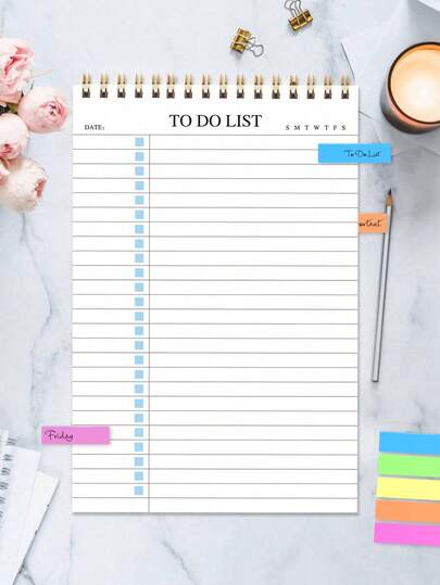 BUBU A5 Daily Planner Notepads, 52 Sheet Tear-Offs Daily Planner Checklists Journal For Daily Organization, Study Planning, Work Productivity & Self-Care, Quick Start, School Office Supplies Wedding Gifts