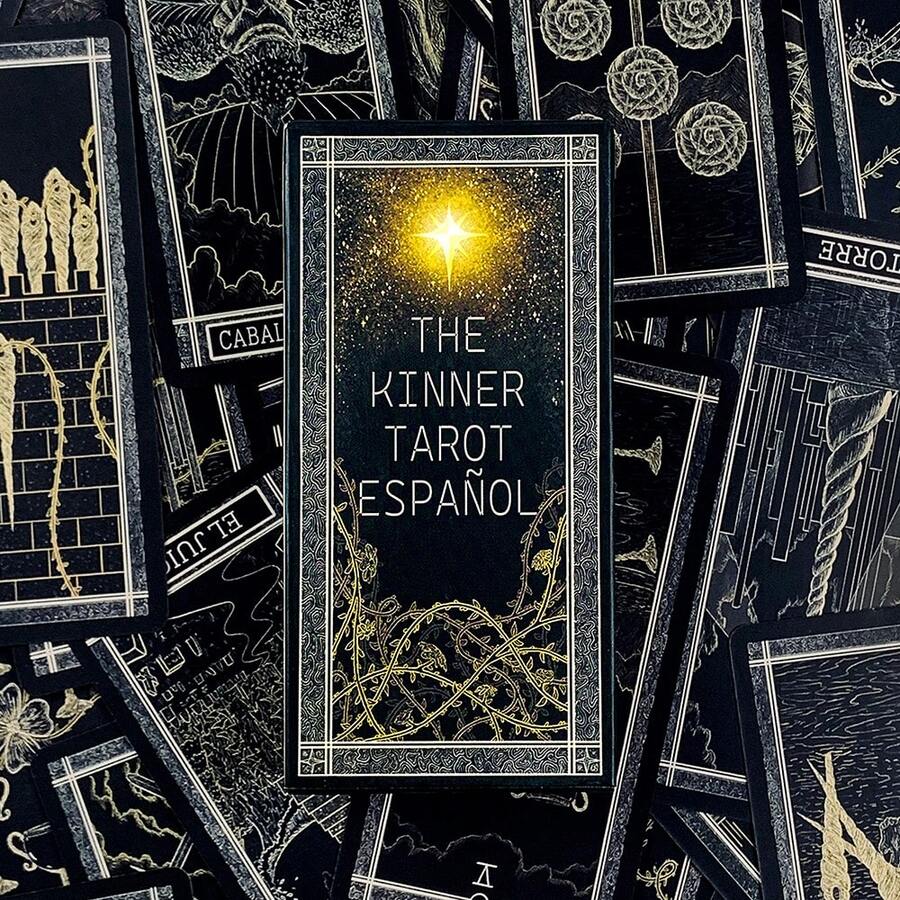 专业西班牙语塔罗牌套装，饰以金色点缀，便于准确解读和学习 - 彩色 - 查看 1