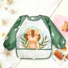 1件婴儿围兜，婴幼儿喂养罩衫，带大口袋，适合6-36个月宝宝 - 彩色 - 查看 5