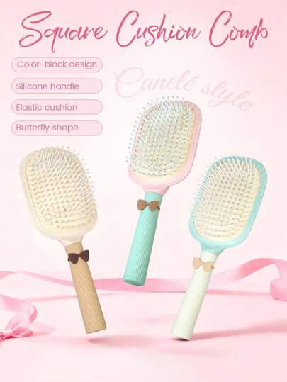 1pc Butterfly Detangler Hair Brush,Ultra-Soft Bristles, Detangling Brush Glides Through Tangles For Wet, Dry & Damaged Hair, Women & Men,Hair Detangling Comb For Thick Curly Wavy Wet And Dry Hair,Air Cushion Brush ,Hair Care Beauty Hair Tools,Hair Accessories For Women,Back To School Essentials,Travel Essentials
