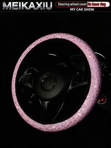 MEIKAXIU 1个闪亮蝴蝶结PU皮革汽车方向盘套，适用于14.5-15英寸车型，汽车装饰配件 - 蝴蝶結 - 查看 5