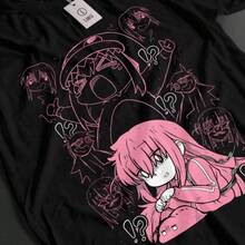 Bocchi The Rock Shirt Hitori Bocchi Tshirt Nijika T-Shirt Ryo Top Kita Anime Tee - 黑色 - 查看 1
