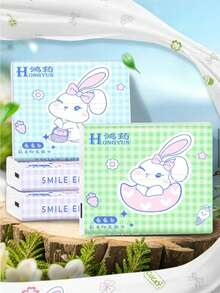 Printed Tissue Paper With Rabbit Pattern, Portable Student Facial Tissue, Toilet Paper, Printed Paper Napkins - Multicolor - View 10