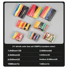 750件套热缩管套装 2:1 快速收缩 多色电线电缆绝缘修复套管 带收纳盒 工具及家居装修 电气设备及用品 布线配件 电缆套管 - 多色 - 查看 10