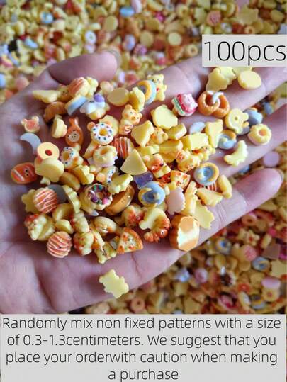 100Pcs Mixed Resin Food Nail Charms – 3D Miniature Donut, Cake, Pizza & Candy Nail Decorations For Acrylic Nail Art DIY Manicure Accessories