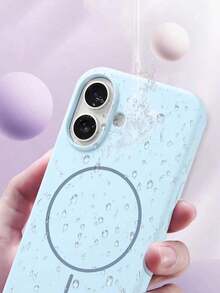 Liquid Silicone Magnetic Phone Case Compatible With IPhone 16 Pro Max Waterproof Shockproof Anti-Fall Scratch Resistant - Màu xanh nhạt - Xem 5