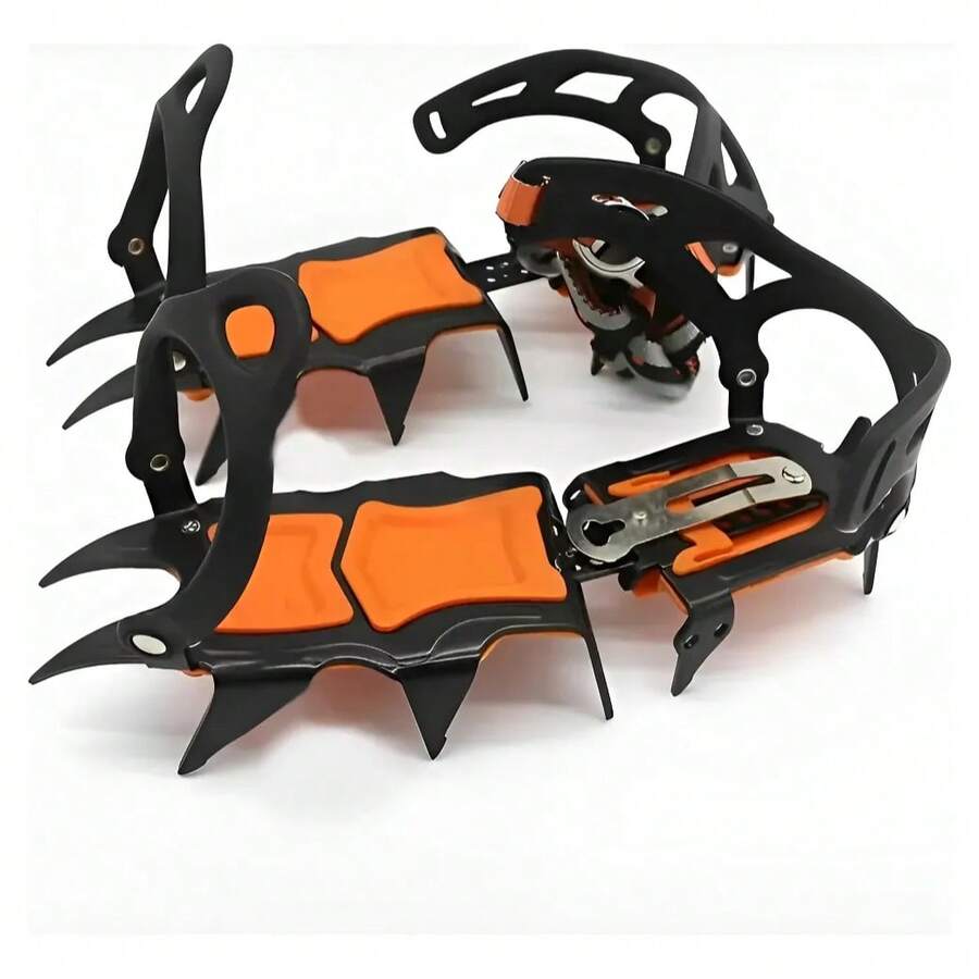 Crampones Profesionales Alpinismo 12 Dientes Roca/hielo - Naranja - Ver 1