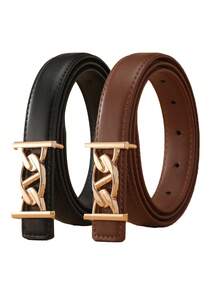 1/2条装 时尚简约细腰带，百搭女士腰带，可搭配西装、牛仔裤 - 彩色 - 查看 11