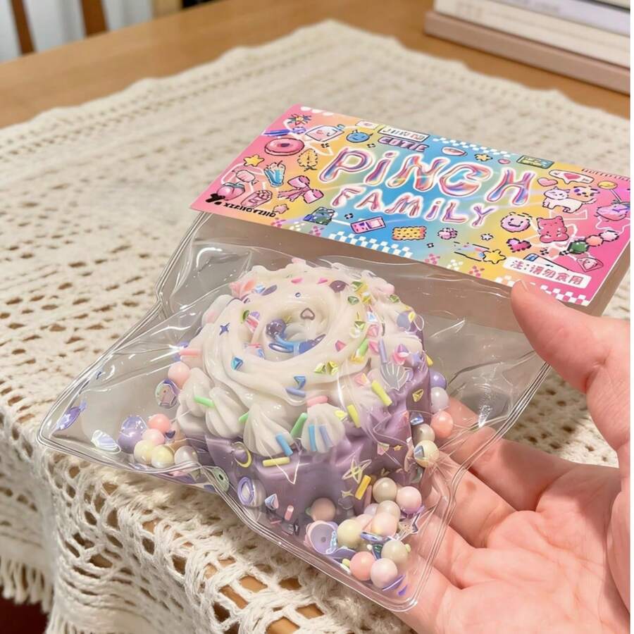 1/5pcs Slow Rebound Cake Squeeze Toy To Relieve Anxiety And Improve Focus, Suitable As Birthday Gift, Party Favor, Holiday Gift, Sock Stuffer, Prank Game, Etc. - Multicolor - View 1