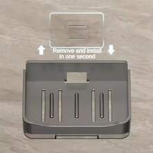 Bathroom Soap Holder Free-Punching Wall Mounted Soap Sponge Holder Organizer Double Drainage Soap Dish Bathroom Accessories - 1pcs - View 7