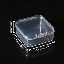 5pcs Transparent Square Bead Storage Boxes, Craft Organizer Containers For Perler Beads, Jewelry, Small Parts - Clear - View 2