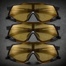 3pcs Semi-Rimless Glasses Sets, Hollow-Out One-Piece Lens Black Frame Night Vision Glasses, Suitable For Driving, Beach, Casual And Various Activities, Best Gift - Multicolor - View 6