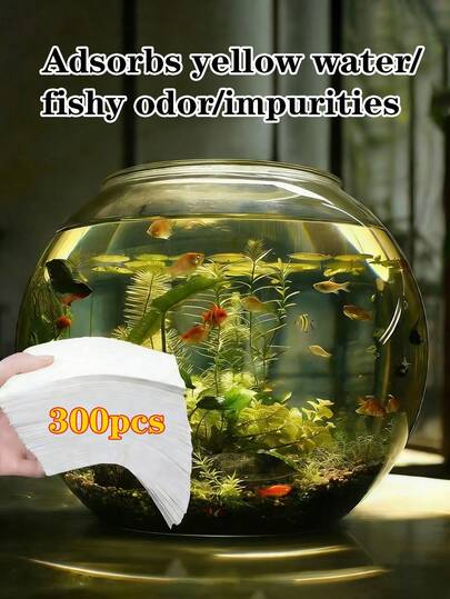 50/100 Aquarium Filter Pads For Fish Tank Cleaning - Absorbs Waste And Controls Algae, Removes Yellow And Green Water, Chemical-Free Aquarium Media, Suitable For Freshwater And Saltwater Aquariums, Easy-To-Use Aquarium Filter, Pond Water Purification, Convenient To Use, Absorbent Material.