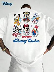 Disney Mickey Mouse Shirts, Disney Theme Park T-Shirts, Patterned T-Shirts, Summer Clothing, Couple Outfits, 220g Pure Cotton Disney Print Round Neck Short Sleeved T-Shirt,Graphic Teesthe Best Gift For Friends, Suitable For Parties, Unisex T-Shirts, Mickey Mouse And His Friends, Fun Shirts, Creative Versatility, Unisex T-Shirts - White - View 1