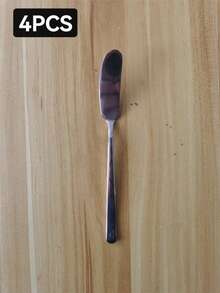 1/2/4pcs Stainless Steel Butter Knives, Cheese Spreaders, Jar Scrapers, Metal Jar Knives, Butter Scrapers, Multi-Function Scrapers, Kitchen Tools, Kitchenware - Silver - View 13