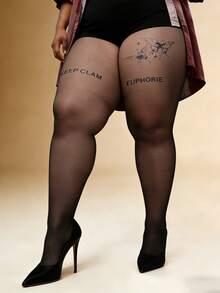 大码女式黑色蝴蝶结打底裤 - 可爱蝴蝶结设计，弹性舒适，优雅百搭，适合日常穿着、约会、休闲场合 - 黑色 - 查看 1