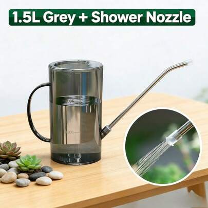 2pcs/Set Sprayer Head + Watering Can: Handheld Long Spout Watering Can With Mist Sprayer Head, Made Of Durable Plastic Material. Suitable For All Seasons, Ideal For Gardening Maintenance, Houseplant Watering And Plant Care. An Excellent Gift Choice.