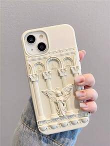 1pc European 3D Angel Silicone Shockproof Phone Case, Suitable Compatible With Iphone 15, 14 Pro Max, 13, 12, 11, Creative Unique Protective Cover - Multicolor - View 5