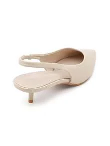 Escarpins Slingbacks et Mules à Petit Talon – Le Chic Minimaliste Réinventé - 米色 - 查看 5