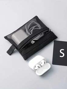 网眼化妆包，拉链化妆品收纳包，适合日常或旅行收纳，1个黑色线缆收纳包，多功能化妆包和洗漱包，经典半透明网眼旅行收纳袋，透明拉链必备收纳包，美甲包，化妆包，桌面收纳包，化妆包，化妆袋，化妆包，小型化妆包，圣诞礼物，收纳袋，礼品袋/手提包，化妆品收纳包，迷你收纳袋，大容量收纳袋，圣诞礼物，创意女士礼物 - 彩色 - 查看 2