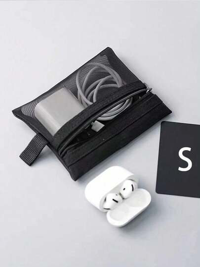 网眼化妆包，拉链化妆品收纳包，适合日常或旅行收纳，1个黑色线缆收纳包，多功能化妆包和洗漱包，经典半透明网眼旅行收纳袋，透明拉链必备收纳包，美甲包，化妆包，桌面收纳包，化妆包，化妆袋，化妆包，小型化妆包，圣诞礼物，收纳袋，礼品袋/手提包，化妆品收纳包，迷你收纳袋，大容量收纳袋，圣诞礼物，创意女士礼物