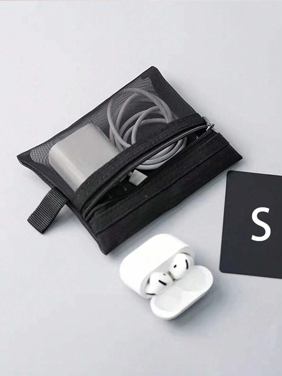 网眼化妆包，拉链化妆品收纳包，适合日常或旅行收纳，1个黑色线缆收纳包，多功能化妆包和洗漱包，经典半透明网眼旅行收纳袋，透明拉链必备收纳包，美甲包，化妆包，桌面收纳包，化妆包，化妆袋，化妆包，小型化妆包，圣诞礼物，收纳袋，礼品袋/手提包，化妆品收纳包，迷你收纳袋，大容量收纳袋，圣诞礼物，创意女士礼物