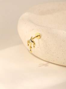 EleRunis 1件 925纯银四角星平底耳骨螺旋穿刺饰品，适合日常佩戴、婚礼、派对、订婚、周年纪念、情人节等场合。 - 金色 - 查看 6