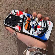 Póster de carreras de coches japoneses en blanco, naranja, rojo y azul.funda de teléfono Fundas compatibles con ,Apple,VIVO,OPPO,,, y Honor.Fabricadas en silicona TPU,ofrecen protección contra golpes y caídas. - Negro - Ver 5