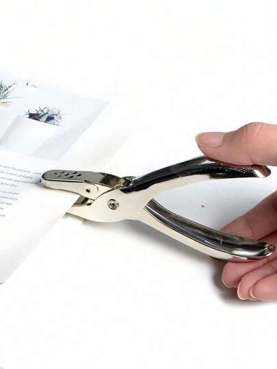 1pc Single Hole Punch, Labor-Saving Metal Hole Punch, Round Hole Punch Pliers, Can Punch Up To 8 Sheets Of Paper!