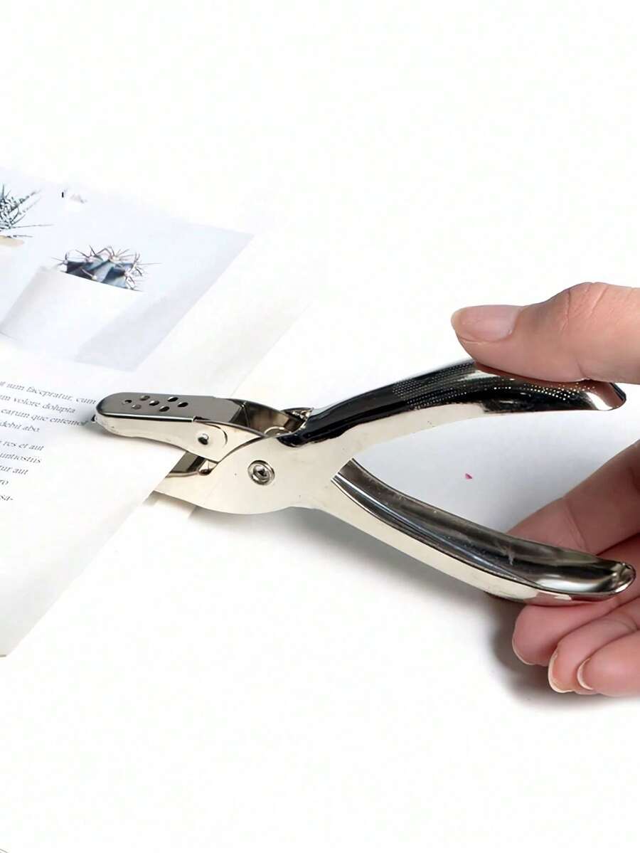 1个单孔打孔器，省力金属打孔器，圆孔打孔钳，一次最多可打8张纸！