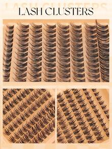 120片超浓密型假睫毛嫁接套装 - 蓬松自然，单片睫毛簇，含睫毛胶水，密封包装，睫毛镊子，睫毛刷，C型卷翘，10-16毫米混合长度睫毛簇，柔软舒适，轻盈无负担 - 黑色 - 查看 5