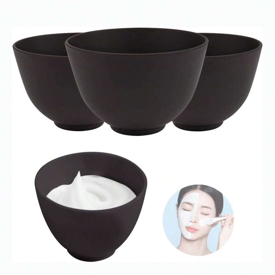 硅胶面膜碗，家用及美发沙龙适用，化妆品量勺及面膜碗套装，面膜碗套装。多种容量可选。 - 彩色 - 查看 1