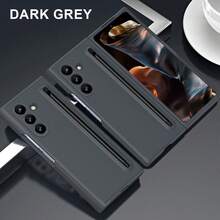 Galaxy ZFold3/ZFold4/ZFold5/ZFold6/ZFold7 Phone Case With Stylus Pen, Matte Texture Material Protective Cover, Minimalist Elegant Design, Integrated Pen Slot, Fashion Versatile Case - Multicolor - View 27