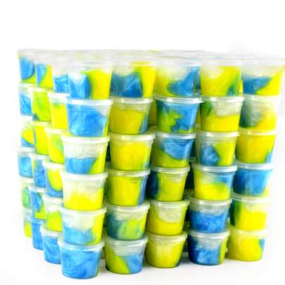 8-28個入り ミニギャラクシースライムキット ブルー イエロー、べたつかない伸縮性のあるスライムバルク、イースターバスケット詰め合わせ バレンタインデー 誕生日パーティー 子供向けおもちゃ