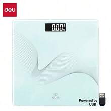 DELI LE603 Digital Body Weight Scale, LCD Backlit Display, Precise Weight Tracking, 5mm Tempered Glass, Anti-Slip Pads To Prevent Tipping - Mint Green - View 7