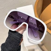 1 Pair Of Oversized Round Glasses - Purple Non-Prescription Decorative Glasses, Unisex Bold Statement Round Frames, Suitable For Parties, Photography, And Everyday Fashion - Modern Accessory With Sturdy Hinges And Durable Lenses - 1個 透明紫色光雙紫刃 - 查看 5