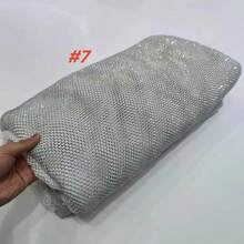 2026 高品质非洲石纹蕾丝面料，尼日利亚法式镶钻蕾丝面料，适合非洲婚礼派对礼服 - A - 查看 9