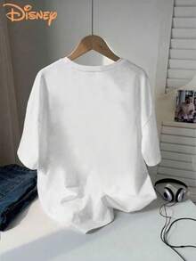 Disney-Mickey Minnie Kiss Interactive Printed T-Shirt For Lovers, Genuine Authorization, Soft And Elastic, Can Be Used As A Valentine's Day Gift, Suitable For Dating, Disneyland Play, Anniversaries And Other Occasions. - Women's T-shirt - View 3