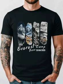 Everest Base Camp T-Shirt Personalized Himalayas Hiking Gift Tee - màu đen - Xem 1