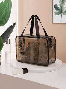 单层化妆包，旅行收纳包，化妆刷包，洗漱包，透明单层化妆包，PVC材质，手提袋，化妆品收纳包，沙滩包，旅行必备品。 - 彩色 - 查看 1