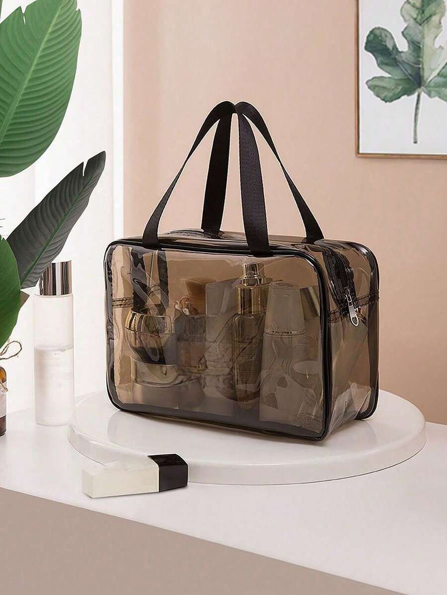 单层化妆包，旅行收纳包，化妆刷包，洗漱包，透明单层化妆包，PVC材质，手提袋，化妆品收纳包，沙滩包，旅行必备品。 - 彩色 - 查看 1