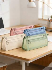 1个可定制姓名透明铅笔盒，大容量透明铅笔盒，时尚简约铅笔袋，定制文具袋，适合学生和上班族，可用作文具收纳，是送给男孩、女孩、朋友的理想礼物，也适合考试/学生用品，适用于学校、办公室、返校季和学习用品。 - 彩色 - 查看 3